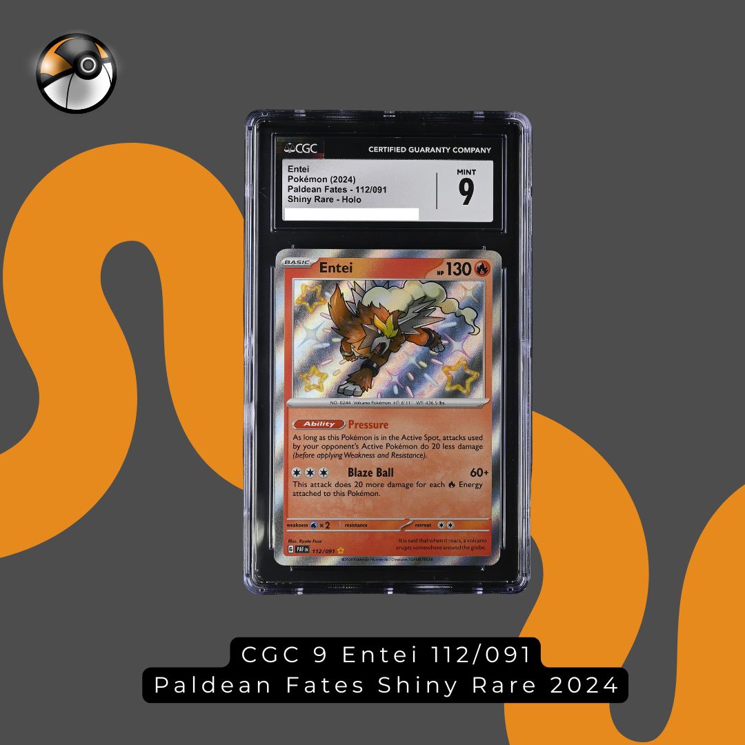 CGC 9 Entei 112/091 Paldean Fates Shiny Rare 2024