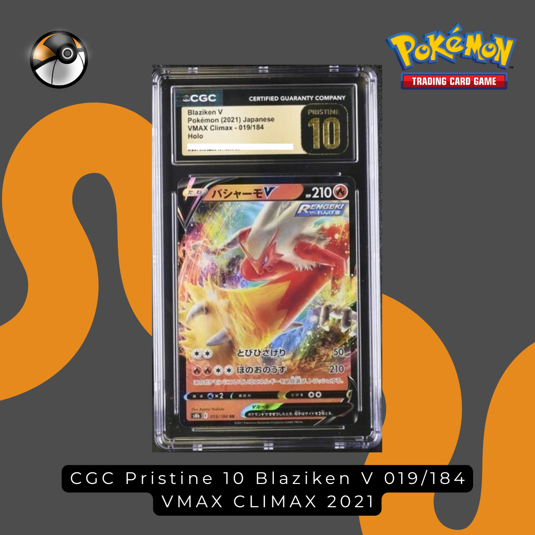 CGC Pristine 10 Blaziken V 019/184 VMAX CLIMAX 2021