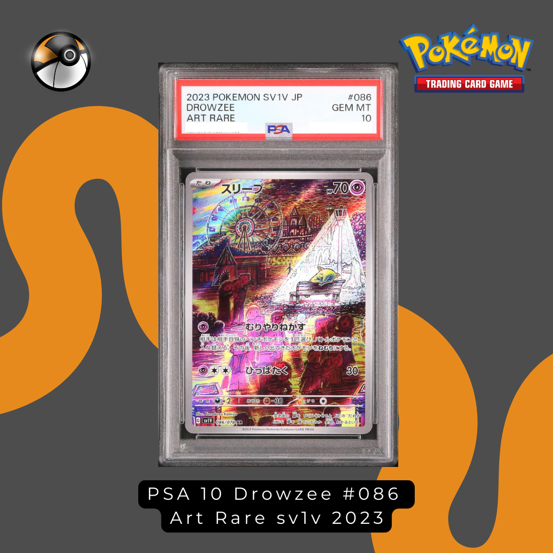 PSA 10 Drowzee #086 Art Rare sv1v 2023