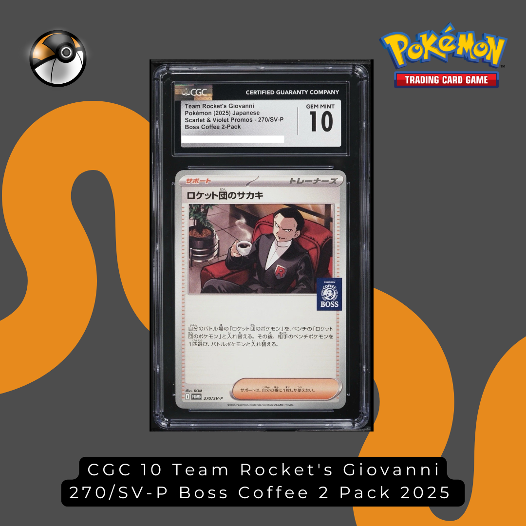 CGC 10 Team Rocket's Giovanni 270/SV-P Boss Coffee 2 Pack 2025