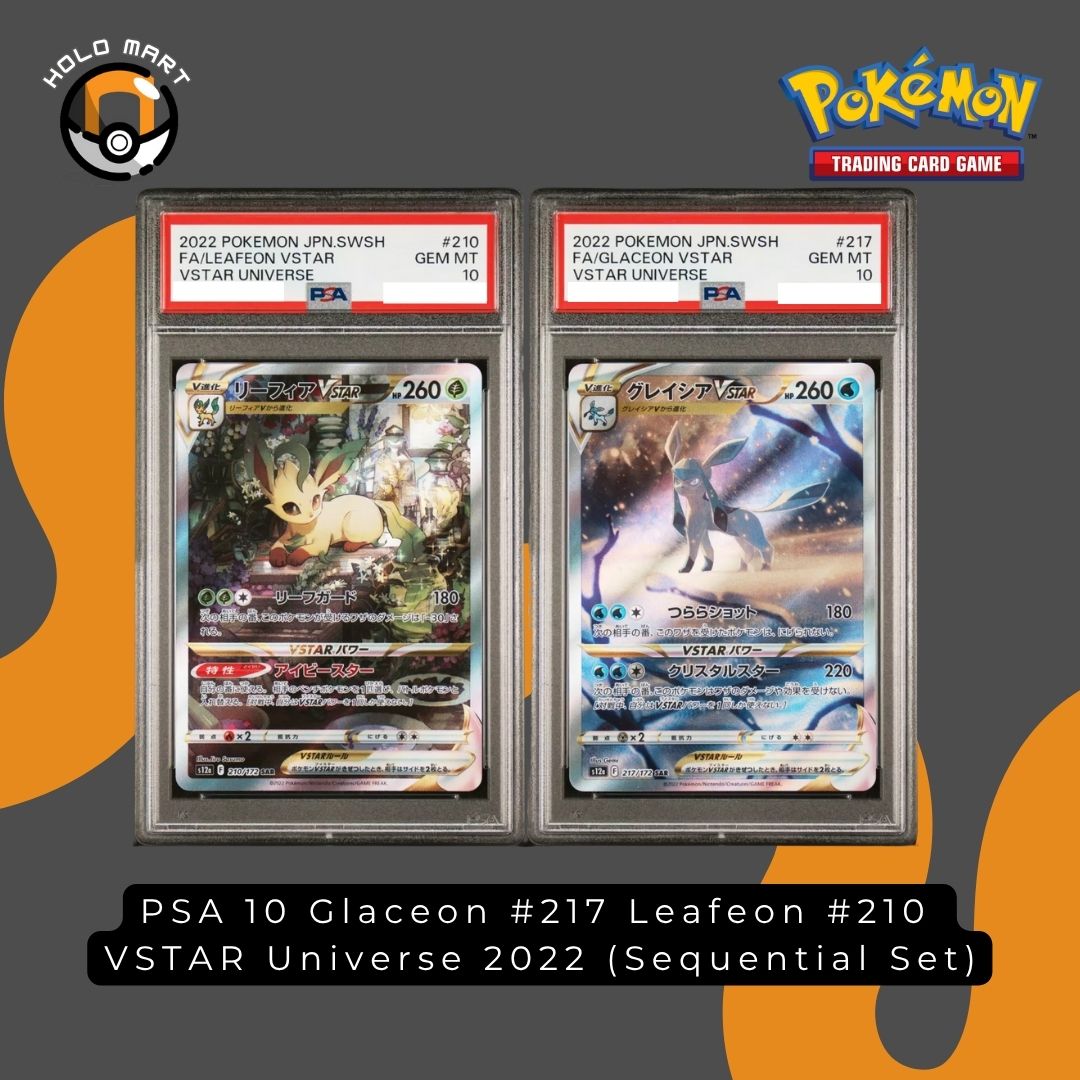 PSA 10 Glaceon #217 Leafeon #210  VSTAR Universe 2022 (Sequential Set)
