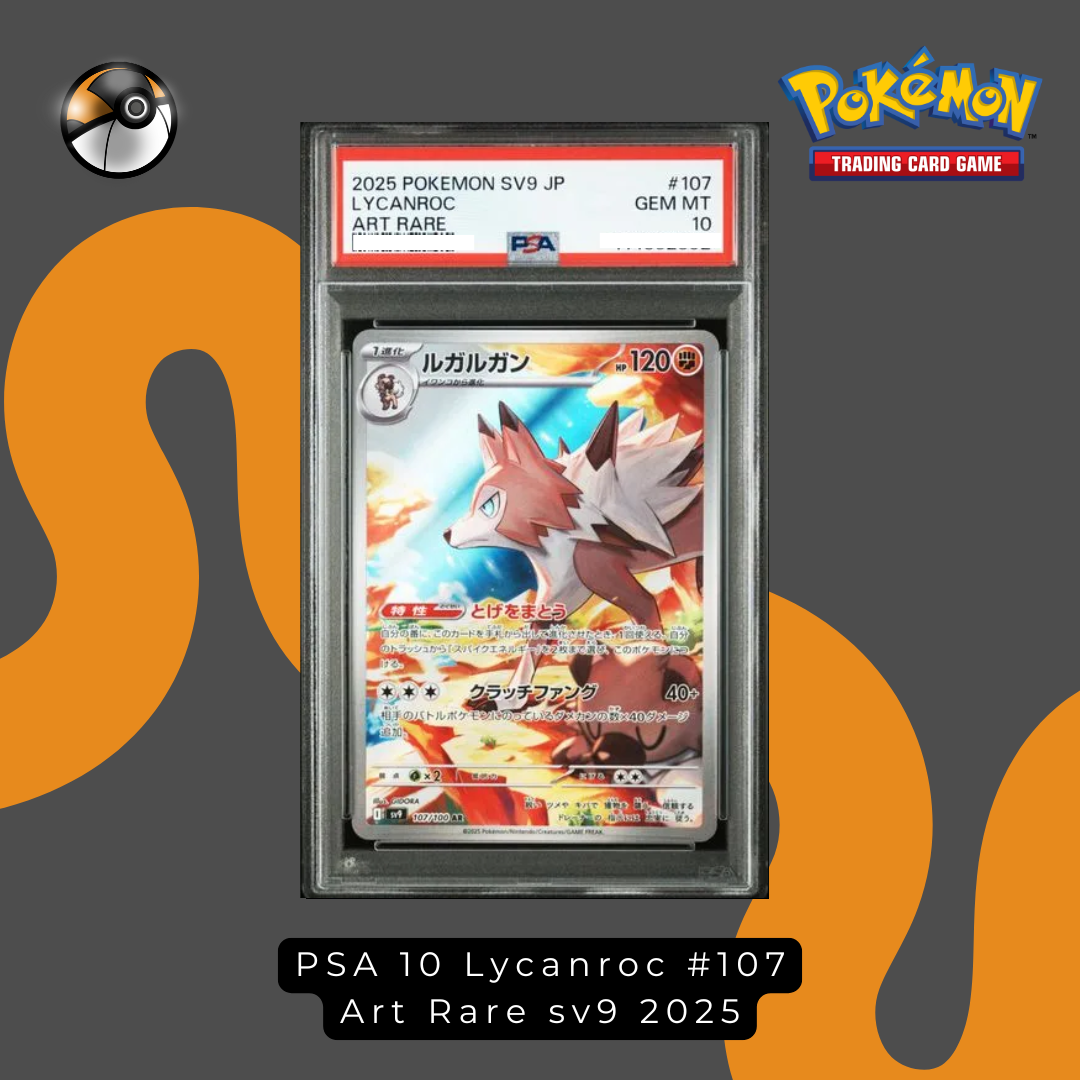PSA 10 Lycanroc #107 Art Rare sv9 2025