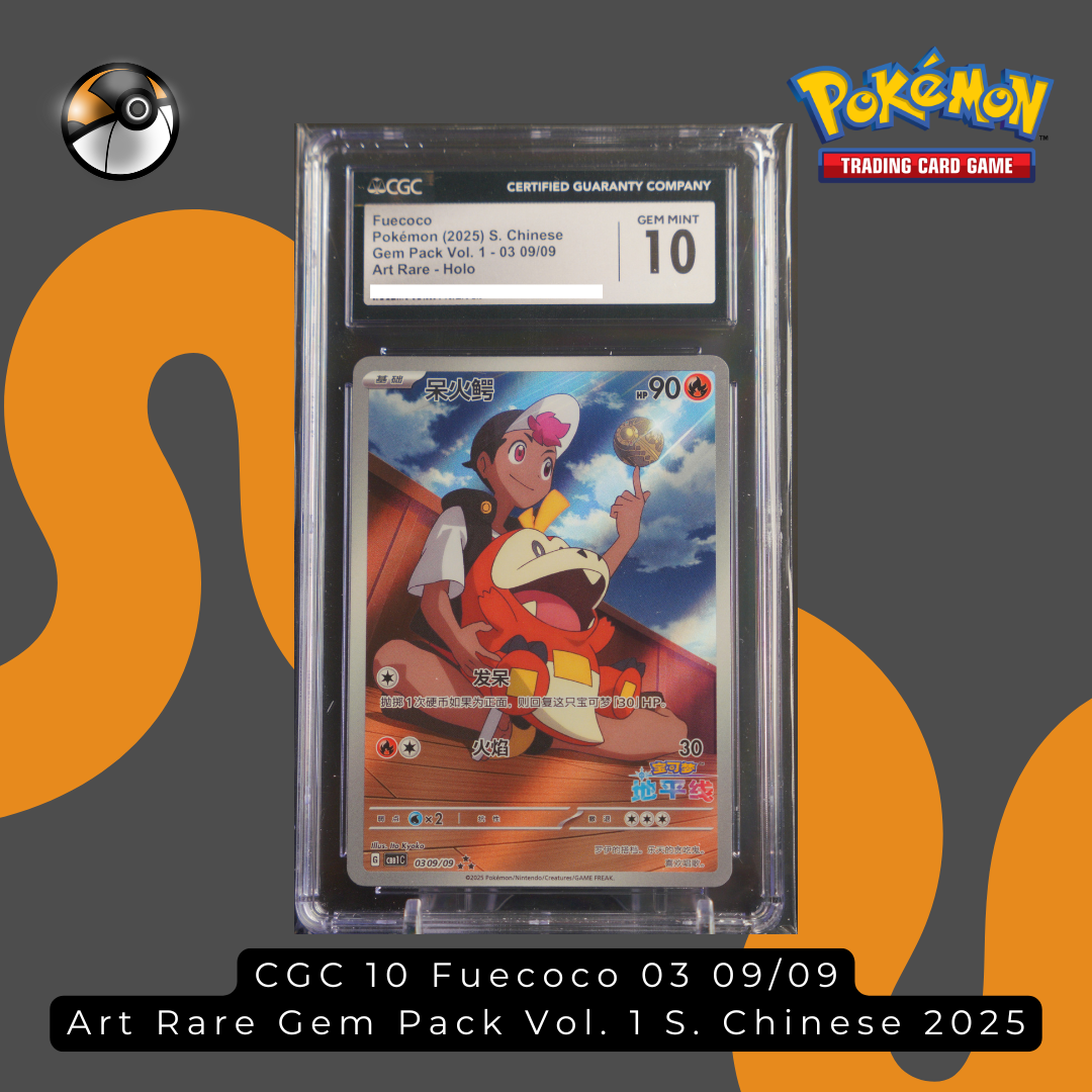 CGC 10 Fuecoco 03 09/09 Art Rare Gem Pack Vol. 1 S. Chinese 2025