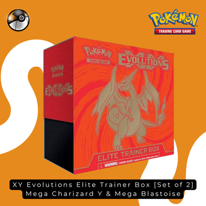 XY Evolutions Elite Trainer Box [Set of 2] Mega Charizard Y & Mega Blastoise