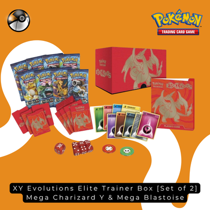XY Evolutions Elite Trainer Box [Set of 2] Mega Charizard Y & Mega Blastoise