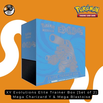 XY Evolutions Elite Trainer Box [Set of 2] Mega Charizard Y & Mega Blastoise