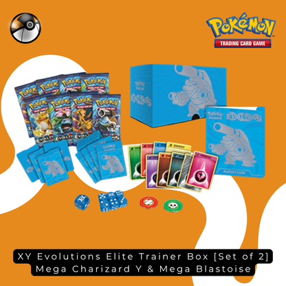 XY Evolutions Elite Trainer Box [Set of 2] Mega Charizard Y & Mega Blastoise