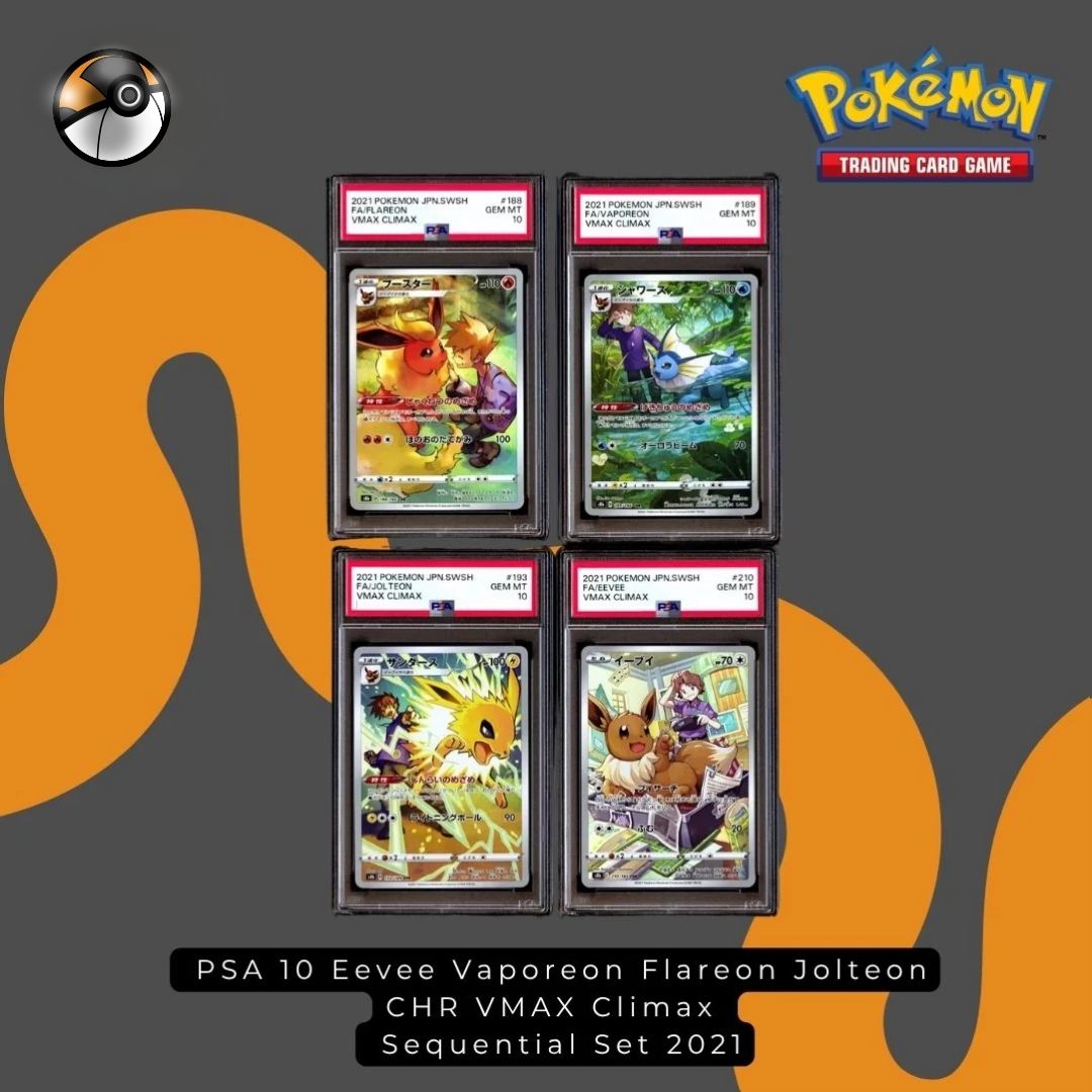 PSA 10 Eevee Vaporeon Flareon Jolteon CHR VMAX Climax 2021