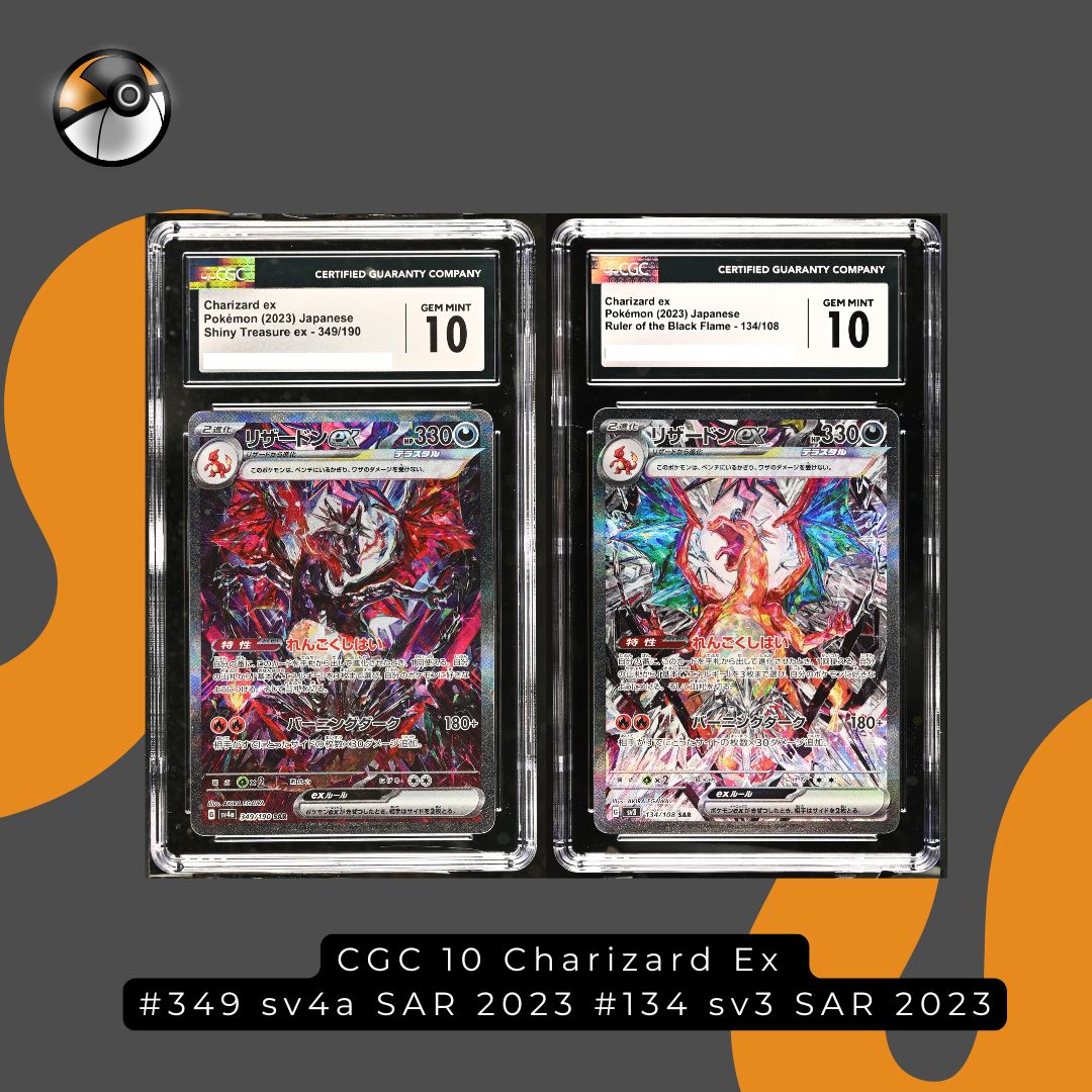 CGC 10 Charizard Ex  #349 sv4a SAR 2023 #134 sv3 SAR 2023 Set